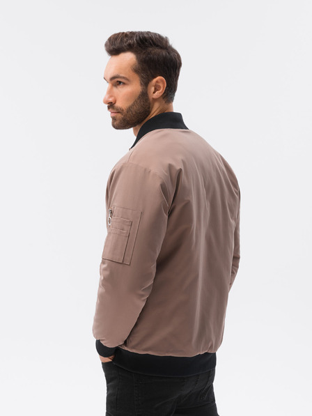 Ombre Clothing Béžová pánska bombera C516