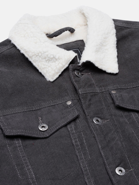 Ombre Clothing Tmavošedá pánska bunda C524 Ombre Clothing Transitional Jacket