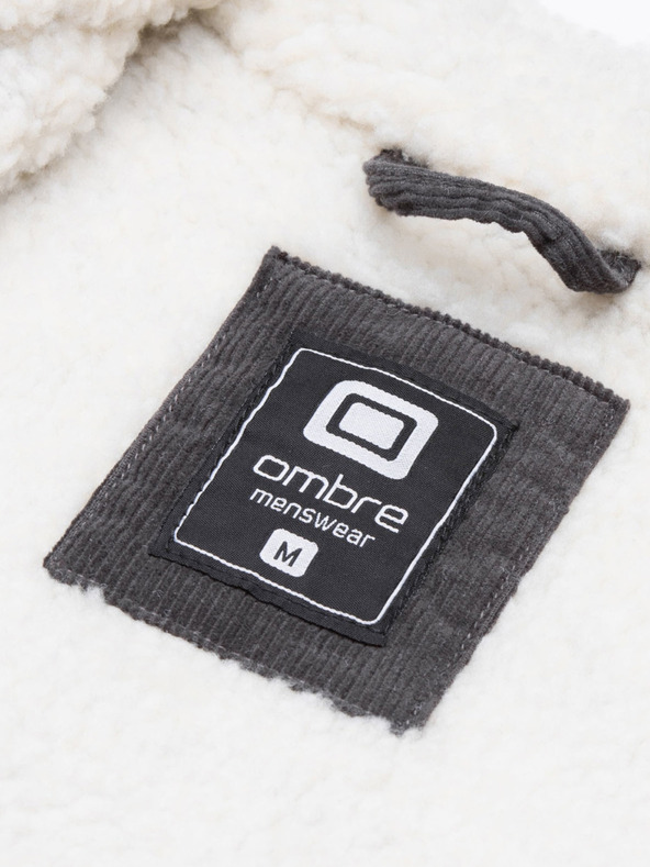 Ombre Clothing Tmavošedá pánska bunda C524 Ombre Clothing Transitional Jacket