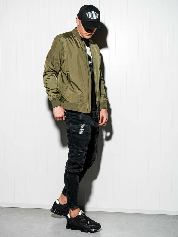 Ombre Clothing Khaki pánska ľahká bunda C439