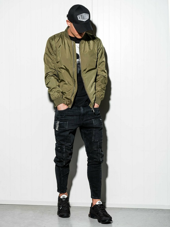 Ombre Clothing Khaki pánska ľahká bunda C439