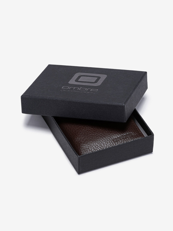 Ombre Clothing Pánska kožená peňaženka - bronzová A608