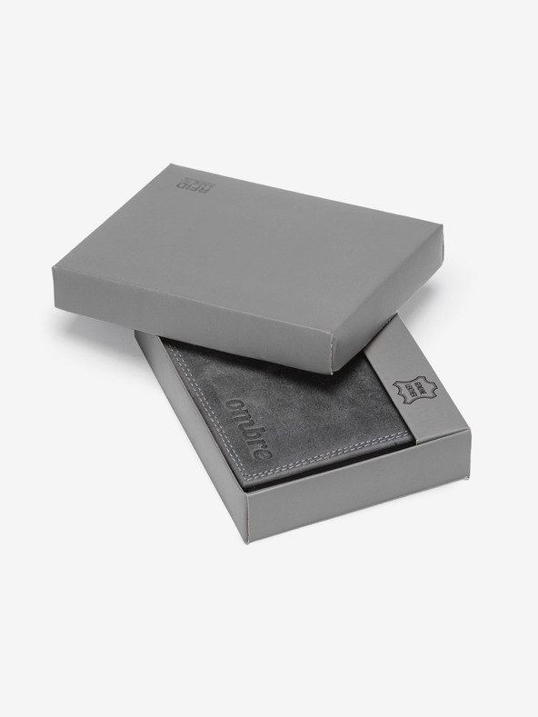 Ombre Clothing Šedá pánska kožená peňaženka Ombre Clothing