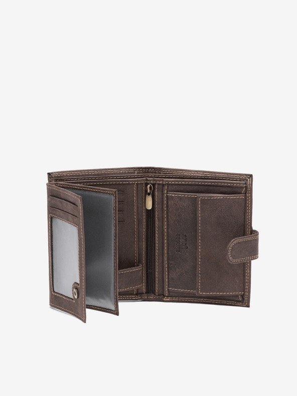 Ombre Clothing Hnedá pánska kožená peňaženka Ombre Clothing A091