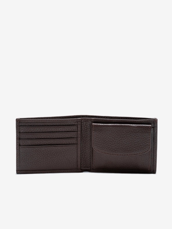 Ombre Clothing Hnedá pánska kožená peňaženka Ombre Oblečenie