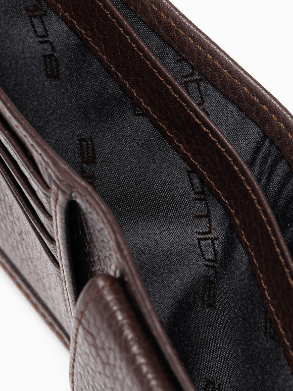 Ombre Clothing Hnedá pánska kožená peňaženka Ombre Oblečenie