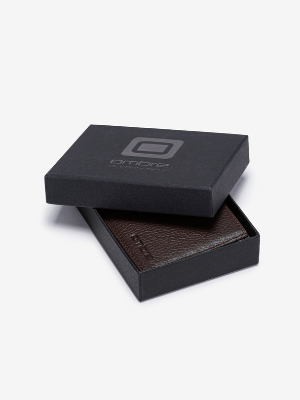 Ombre Clothing Hnedá pánska kožená peňaženka Ombre Oblečenie