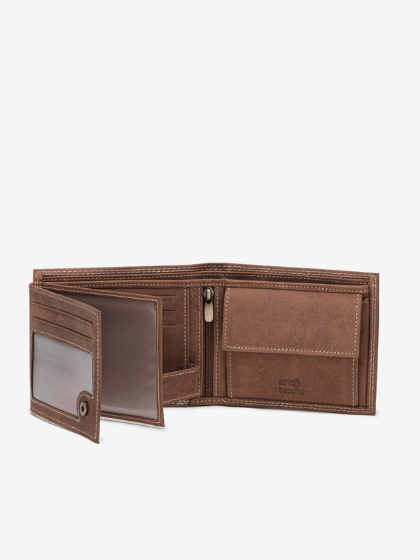 Ombre Clothing Hnedá pánska kožená peňaženka Ombre Clothing A092