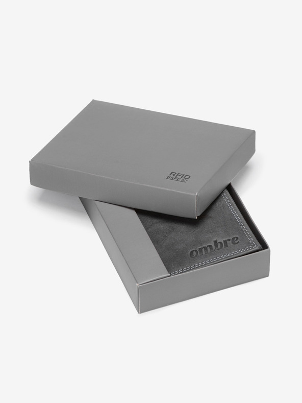 Ombre Clothing Pánska kožená peňaženka - čierna A417