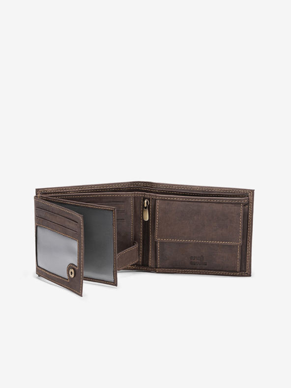 Ombre Clothing Pánska kožená peňaženka - hnedá A092