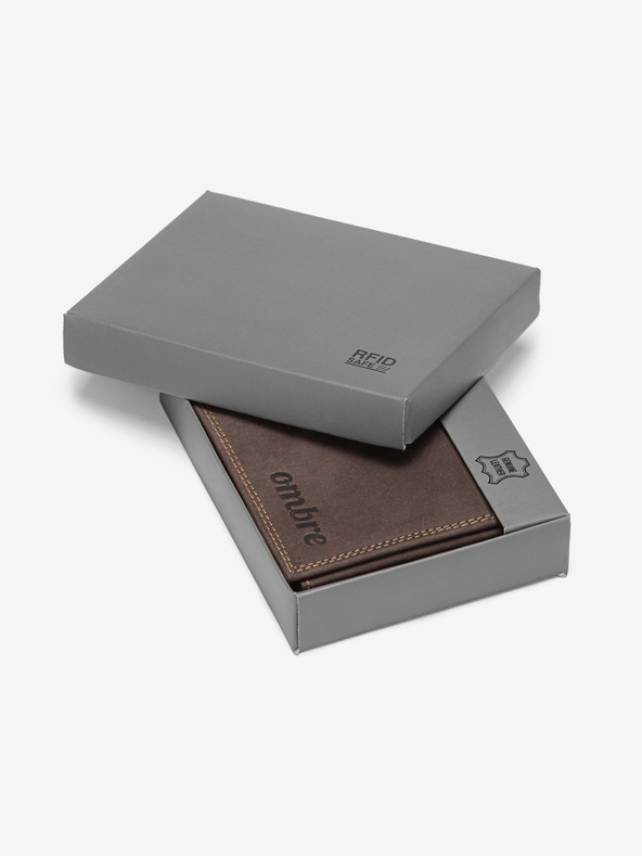 Ombre Clothing Pánska kožená peňaženka - hnedá A092