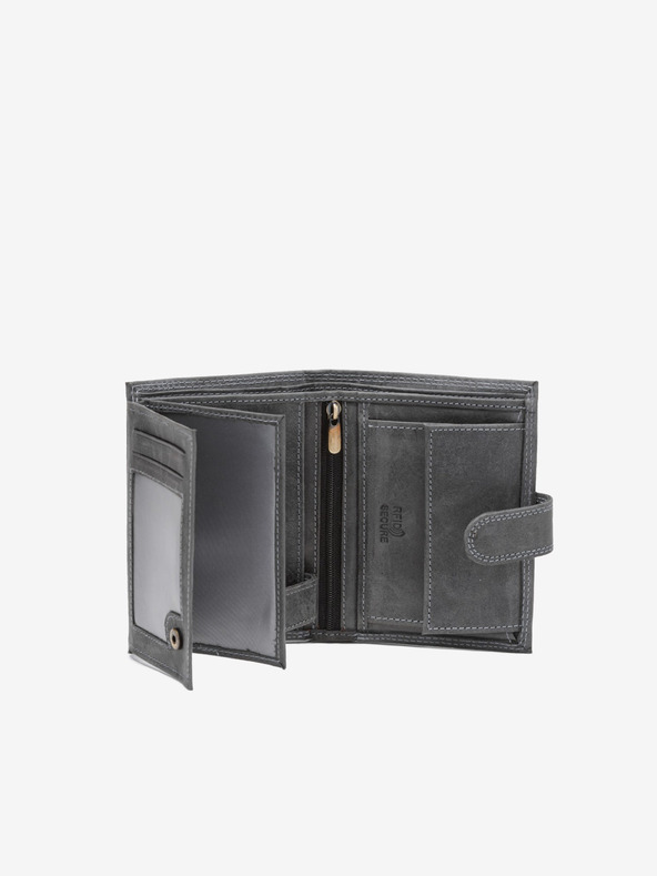 Ombre Clothing Pánska kožená peňaženka - čierna A091