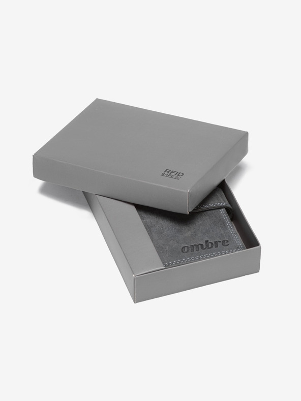 Ombre Clothing Pánska kožená peňaženka - čierna A091