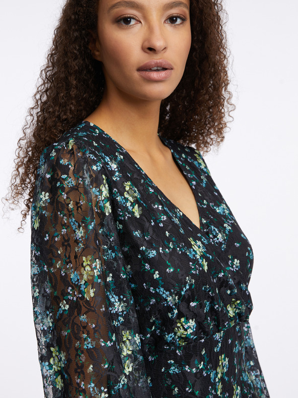 Orsay Čierne dámske kvetinové šaty ORSAY