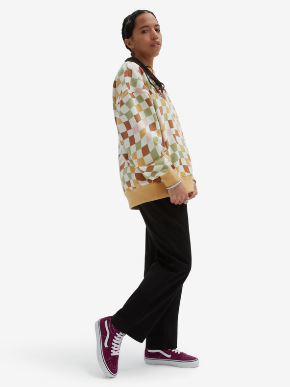 Vans Bielo-žltá dámska károvaná mikina VANS Club Slouchy