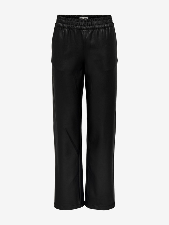 ONLY Čierne dámske koženkové nohavice ONLY Pop Star