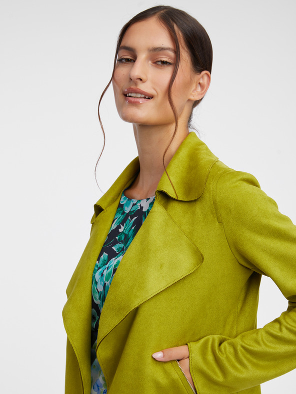 Orsay Svetlozelená dámska ľahká bunda zo semišu ORSAY