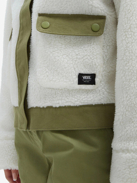 Vans Dámska fleecová bunda VANS Tevis Sherpa Bielo-zelená