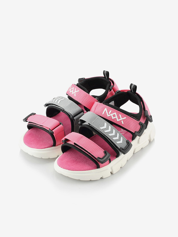 NAX Šedo-ružové dievčenské sandále NAX Nesso