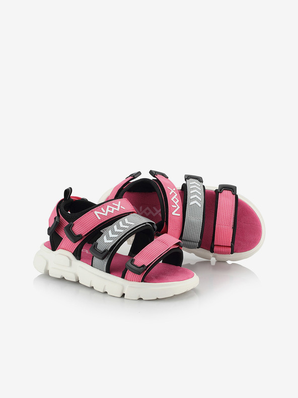 NAX Šedo-ružové dievčenské sandále NAX Nesso