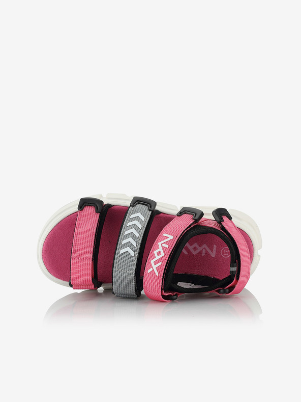 NAX Šedo-ružové dievčenské sandále NAX Nesso