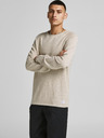 Jack & Jones Krémový pánsky základný sveter Jack & Jones Ehill