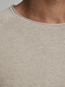 Jack & Jones Krémový pánsky základný sveter Jack & Jones Ehill
