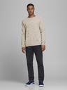 Jack & Jones Krémový pánsky základný sveter Jack & Jones Ehill