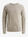 Jack & Jones Krémový pánsky základný sveter Jack & Jones Ehill