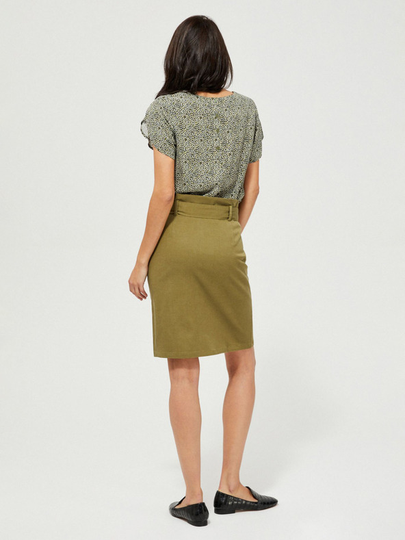 Moodo Khaki sukňa so zaväzovaním Moodo