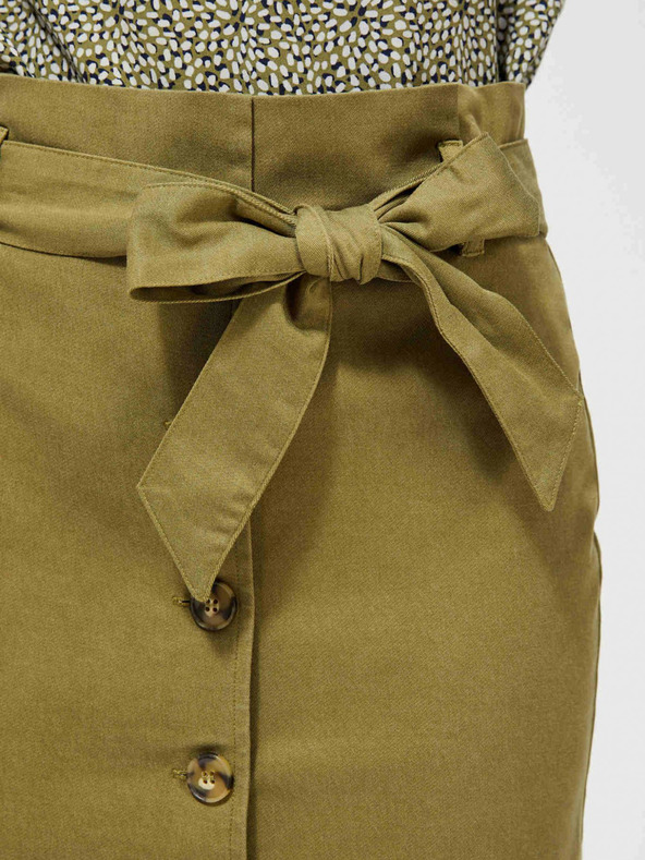 Moodo Khaki sukňa so zaväzovaním Moodo