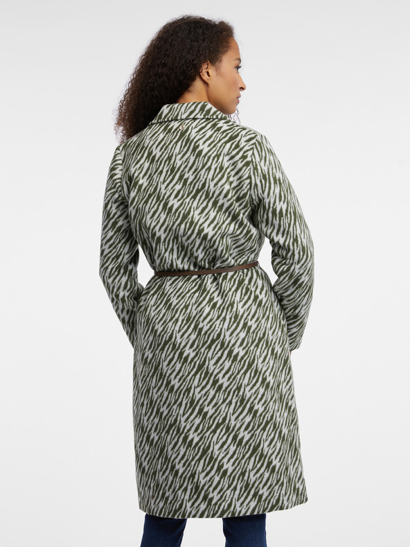 Orsay Bielo-čierny dámsky vzorovaný kabát ORSAY