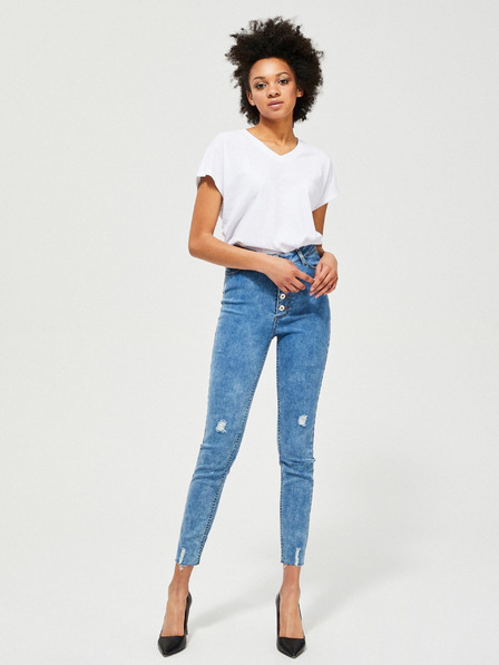 Moodo Modré dámske džínsy skinny fit Moodo
