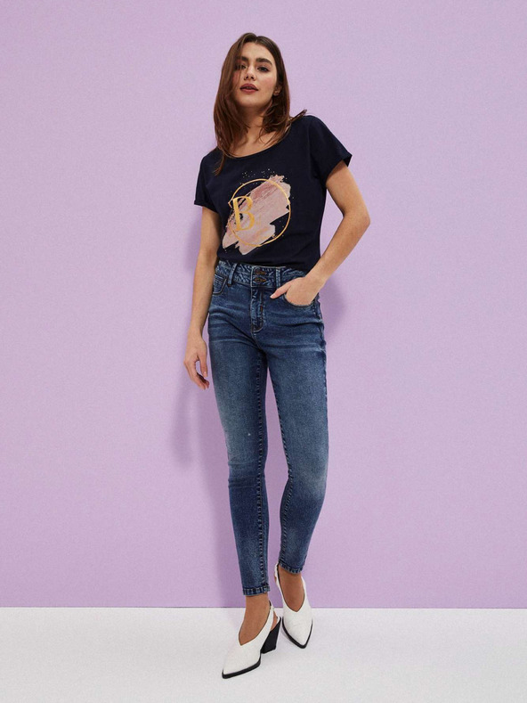 Moodo Tmavomodré dámske džínsy Moodo