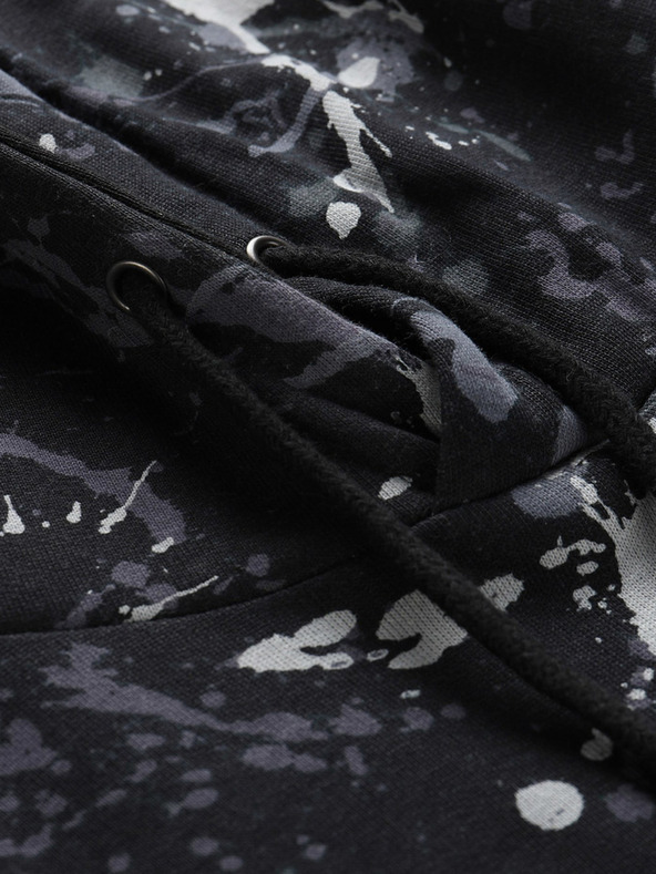 NAX Šedo-čierna pánska vzorovaná mikina NAX Mokec