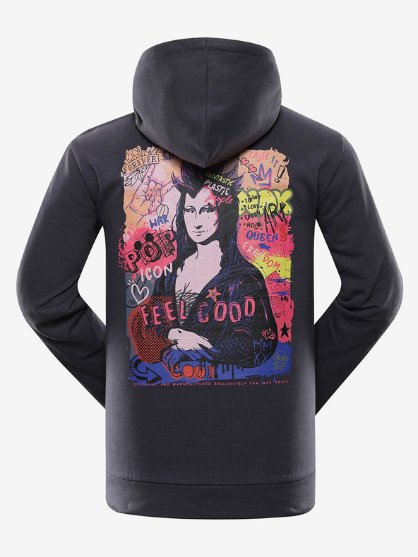 NAX Pánska mikina nax NAX LIMEN sivá