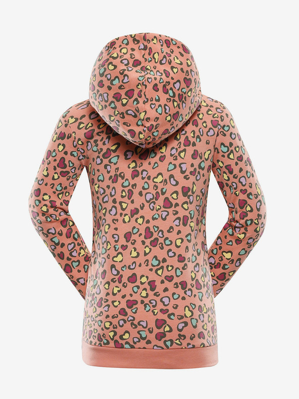 NAX Oranžová dievčenská vzorovaná mikina NAX NALO