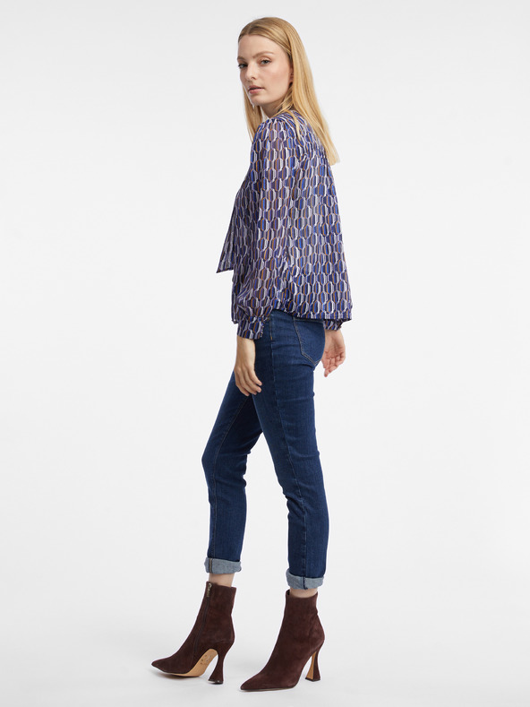 Orsay Modrá dámska vzorovaná blúzka ORSAY