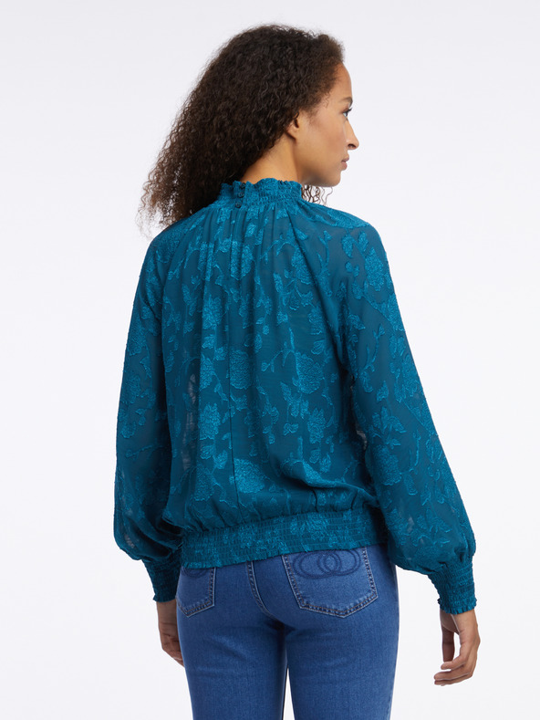 Orsay Modrá dámska vzorovaná blúzka ORSAY