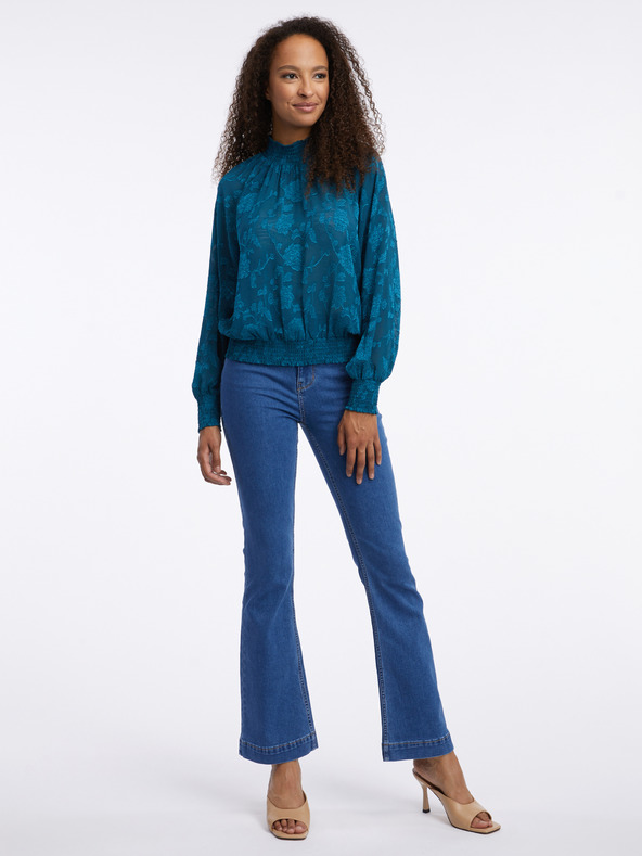 Orsay Modrá dámska vzorovaná blúzka ORSAY