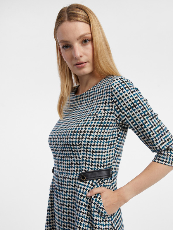 Orsay Modré dámske vzorované šaty ORSAY