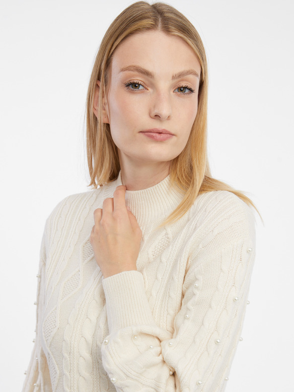 Orsay Krémové dámske svetrové šaty ORSAY