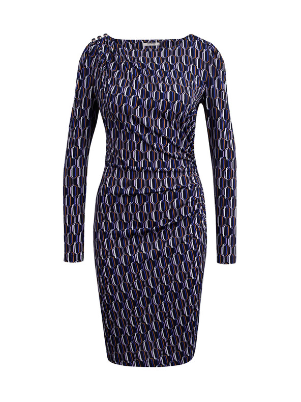Orsay Tmavomodré dámske vzorované puzdrové šaty ORSAY