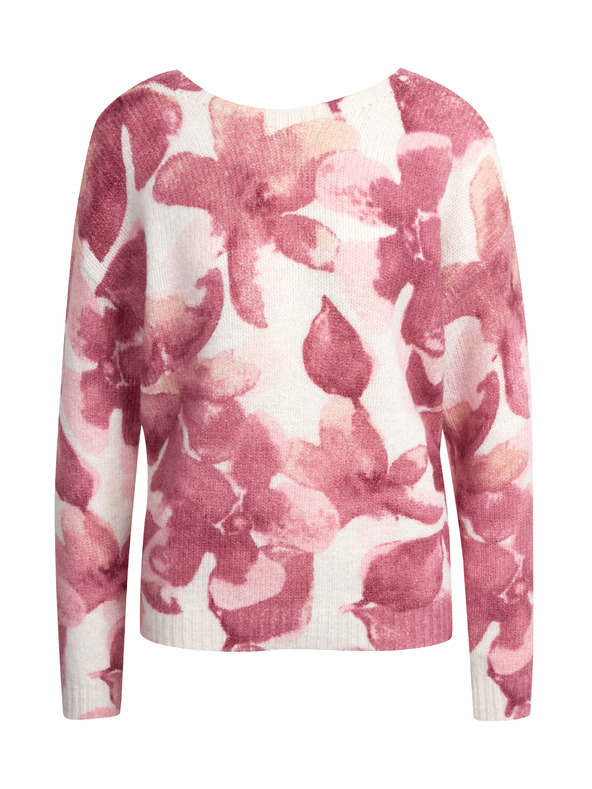 Orsay Ružovo-biely dámsky kvetovaný sveter ORSAY