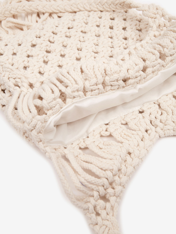 Orsay Biela dámska pletená taška s ozdobnými detailmi ORSAY