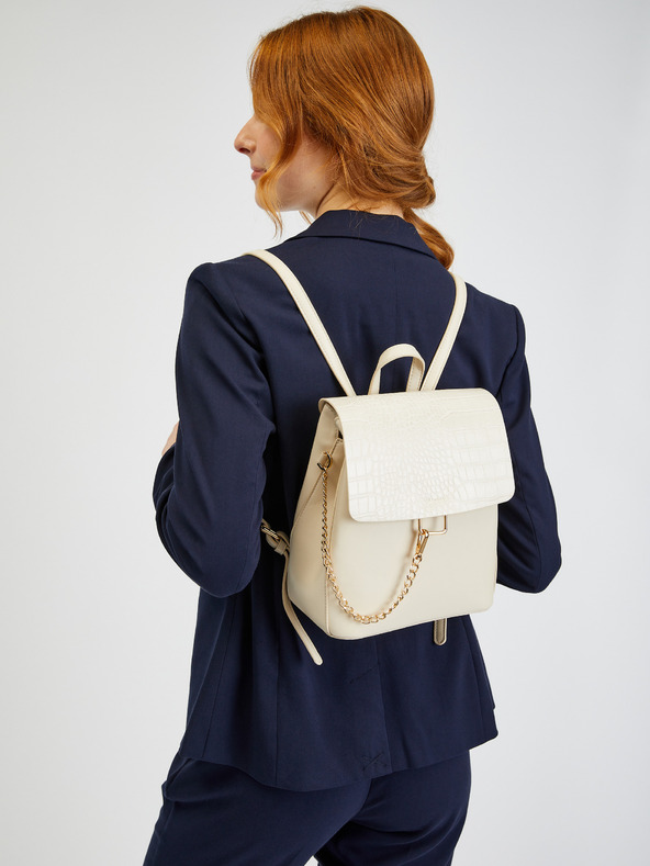 Orsay Béžový dámsky ruksak so vzorom krokodílej kože ORSAY