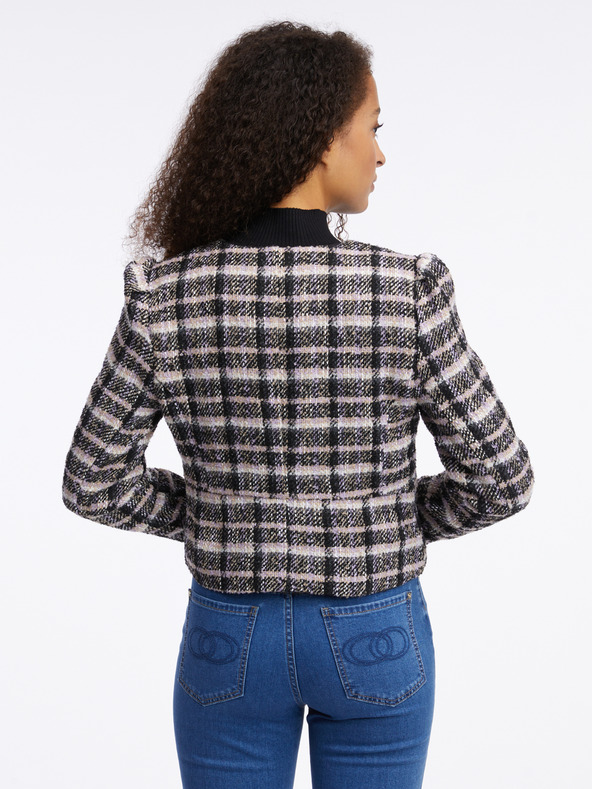 Orsay Čierne dámske kockované sako ORSAY