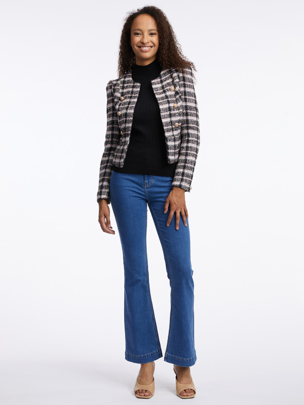 Orsay Čierne dámske kockované sako ORSAY