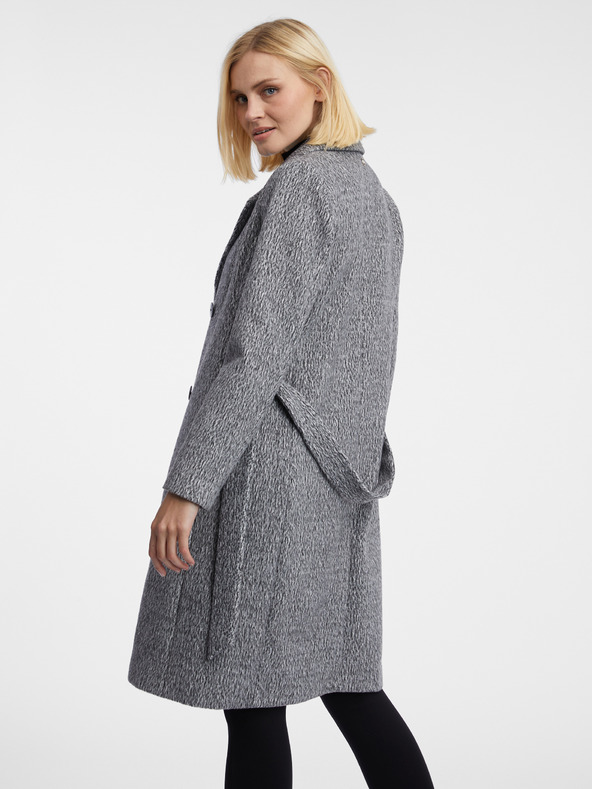 Orsay Sivý dámsky melírovaný kabát ORSAY