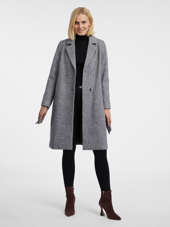 Orsay Sivý dámsky melírovaný kabát ORSAY